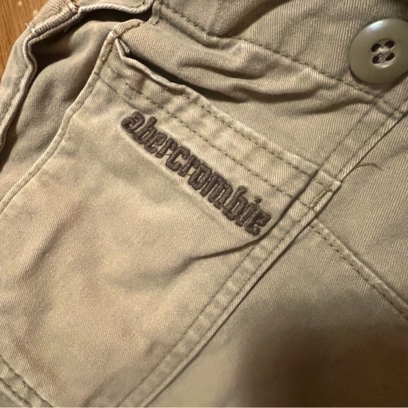 Vintage Abercrombie Fitch Y2K Pants Khaki Tan Cargo Military Skater Baggy Sz 14 - Picture 8 of 14